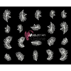 Stickere 3D pentru unghii cod HBJY141 - Pene Albe